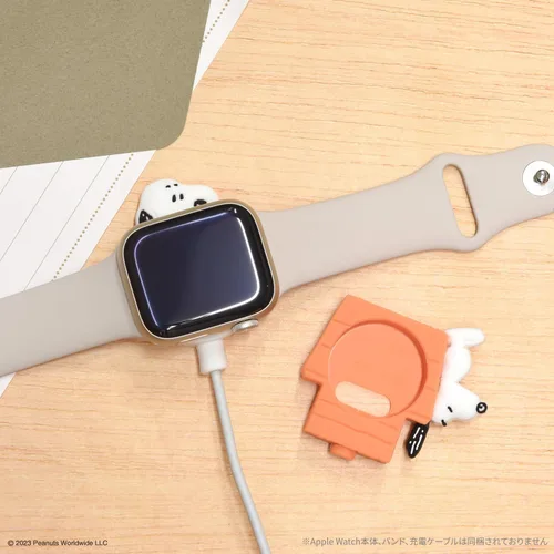 Vista 7 de Gourmandies SNG-787B Peanuts Snoopy Apple Watch Cable de carga original compatible con cubierta de silicona para perro