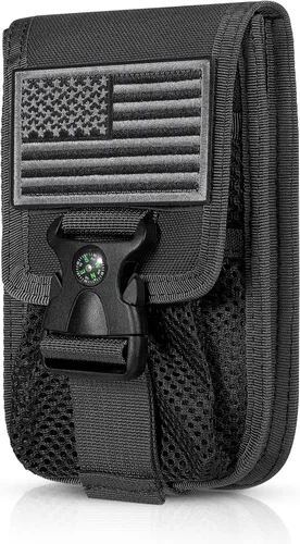 Vista 18 de SOWHUP Bolsa Táctica Molle Pequeña con Funda para Celular, Organizador de Gadgets EDC para Cintura