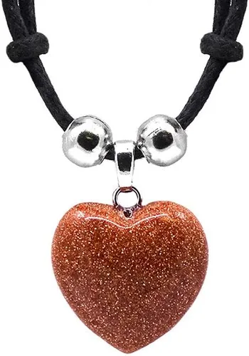 Vista 10 de Collar ajustable con dije de cristal curativo en forma de corazón, joyería de chakras hecha a mano para mujer, accesorios bohemios Negro Onyx