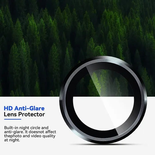 Vista 2 de Protector de lente de cámara para Galaxy S23 FE, vidrio templado 9H antiarañazos con borde de aluminio, anillo protector de pantalla de lente
