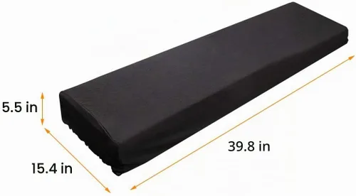 Vista 2 de Cubierta antipolvo para teclado de piano para 61/76/88 teclas, cubierta protectora elástica para piano eléctrico/digital, cierre de bloqueo
