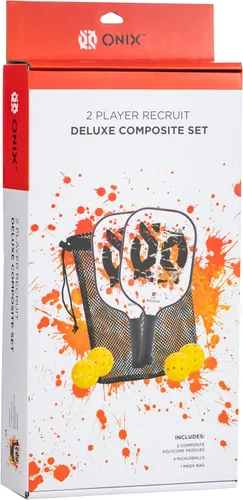 Vista 13 de Onix Pickleball Paddle Set with 2 Composite Paddles and 4 Balls — Durable Construction, Stylish Graphics, 90-Day Limited Warranty