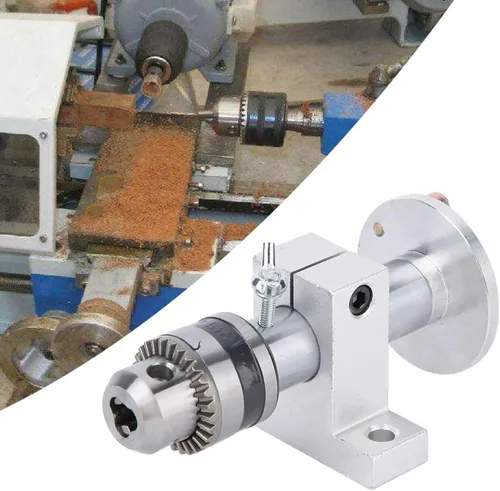 Vista 4 de Centro giratorio vivo de carpintería de bricolaje con llave para mini máquina de torno