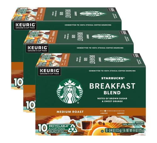 Vista 57 de Starbucks Cápsulas de café K-Cup, café de tostado medio con 2X cafeína mezcla de la casa para cafeteras Keurig, 100% arábica, 6 cajas