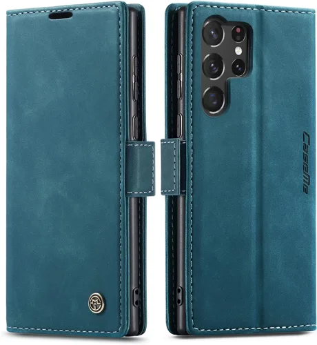 Vista 31 de Funda tipo cartera compatible con Samsung Galaxy S23, de piel sintética, con función atril y tarjetero para Galaxy S23 5G de 6.1 pulgadas (negro)