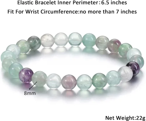 Vista 38 de Jovivi Pulsera elástica de cuentas redondas semipreciosas naturales – 0.315 pulgadas hecha a mano con cuentas de piedras preciosas curativas