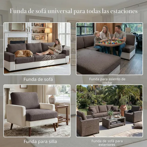Vista 8 de OHSIO Fundas de Cojines de Sofá para Sofá Seccional, Fundas de Sofá Suaves Elásticas Lavables Resistentes al Desgaste Protector Universal de Muebles