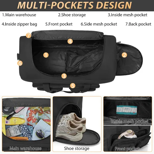 Vista 3 de OUUTMEE Bolsa de lona táctica militar para hombre, bolsa de gimnasio deportiva de viaje, bolsa de entrenamiento de fitness, bolsa de mano