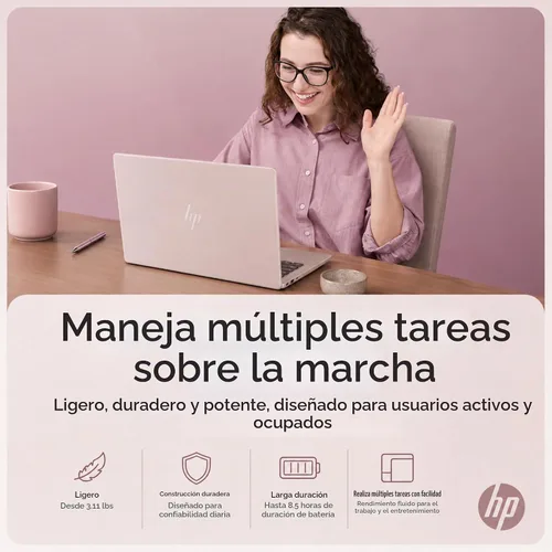 Vista 2 de HP Laptop para negocios y hogar, 8 GB de RAM, procesador Intel, Microsoft Office 365 1 año, SSD de 64 GB, Windows 11 Home Sin mouse, respuesta