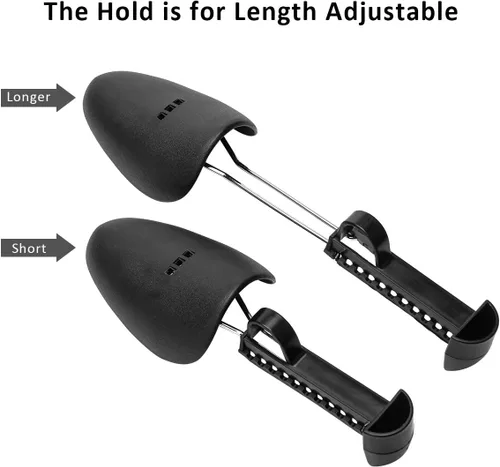Vista 4 de AHIER Árboles de zapatos para hombres, 5 pares (10 unidades) árbol de plástico para tenis, zapatos ajustables para hombres, zapatos para zapatos