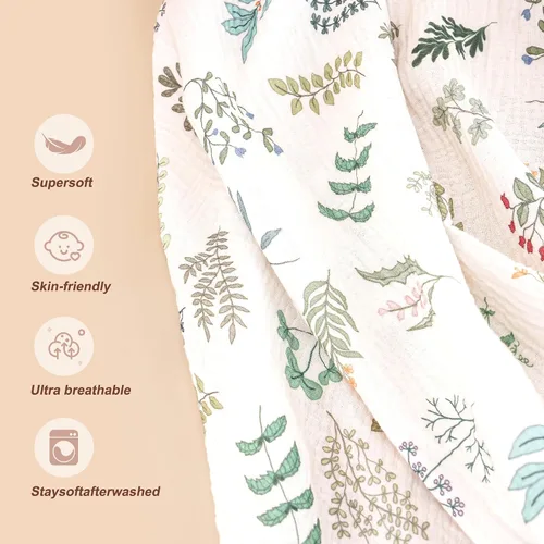Vista 2 de Haleeone Funda de lactancia de muselina para lactancia materna, transpirable, con cuello de arco para mamá, delantal de lactancia 100% algodón