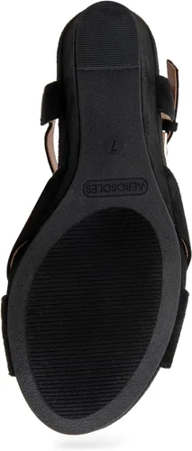 Vista 4 de Aerosoles Sandalia de cuña pastel para mujer, Raya azul oscuro