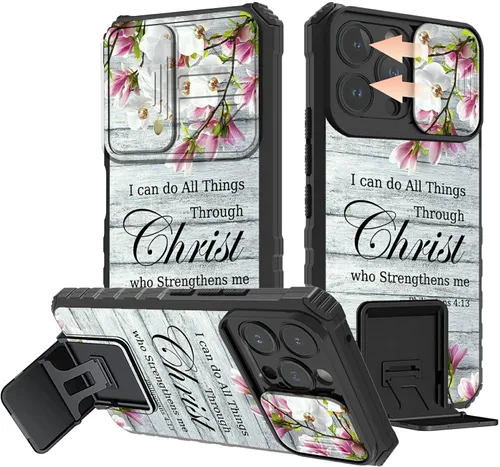 Vista 30 de Rossy Funda para iPhone 14 2022, para iPhone 14 con funda deslizante para cámara deslizante, soporte integrado, doble capa híbrida, a prueba de 1-37