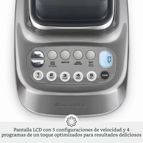 Vista 3 de Breville BBL820SHY Q Licuadora para cocinas, nogal ahumado Hickory Ahumado