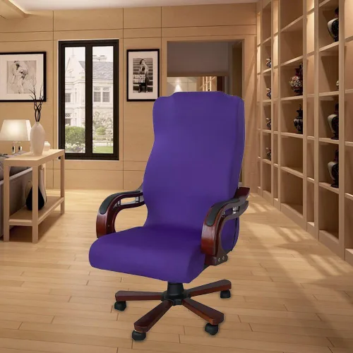 Vista 3 de JIAN YA NA Funda para silla giratoria de computadora, de poliéster, elástica, para escritorio, oficina, protector de asiento elástico, tamaño L