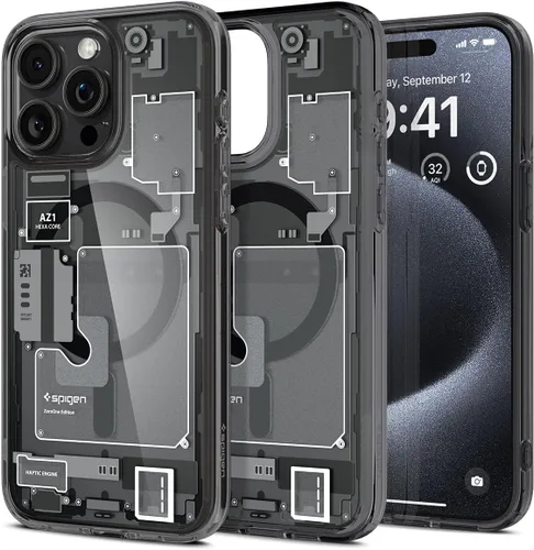 Vista 40 de Spigen Ultra Hybrid MagFit Impresión Digital Directa - Funda para iPhone 16 Pro [Diseño Personalizado][Compatible con Magsafe] - Analógica DDP
