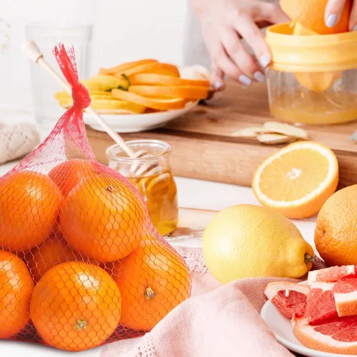 Vista 9 de BURIUS 200 bolsas de malla para almacenamiento de verduras para refrigerador, 13.7 pulgadas con cordón de malla, reutilizables, lavables, bolsas