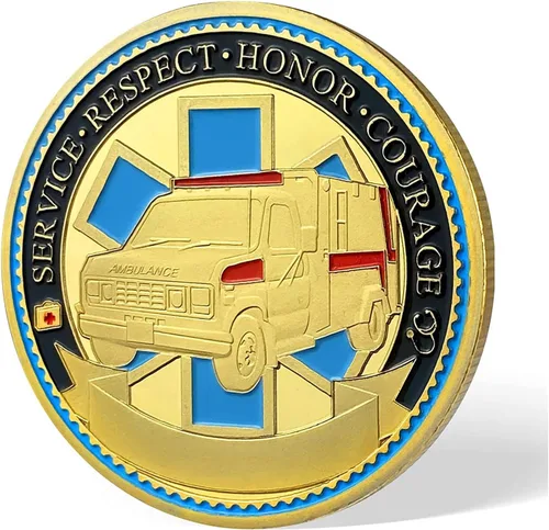 Vista 4 de Moneda de oración de los paramédicos EMT Challenge Coin