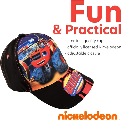 Vista 3 de Nickelodeon Gorra de béisbol de algodón ajustable Blaze and The Monster Machines para niños niño
