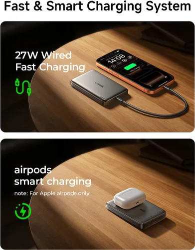 Vista 15 de Cargador portátil magnético para iPhone 18 [certificado Qi2] Magsafe Power Gris-oscuro