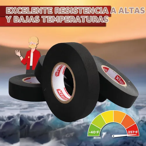 Vista 5 de XFasten Cinta de arnés de cables, 1.3 pulgadas x 50 pies, arnés de cableado de alta temperatura, cinta eléctrica de tela de fieltro autoadhesiva