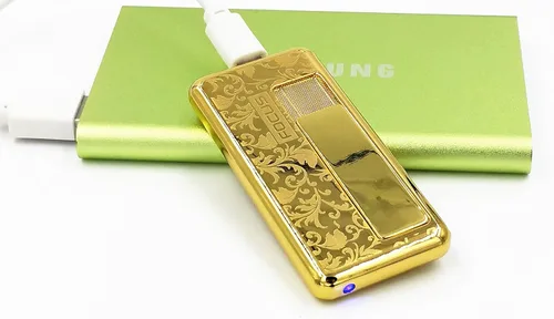 Vista 5 de Encendedor USB con resistencia NEW FOCUS - Encendedor de cigarrillos sin llama recargable - Luxor Gold