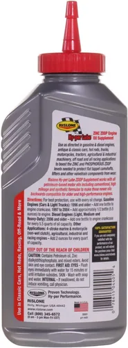 Vista 2 de Rislone 4405 Hy-per Lube Zinc ZDDP Suplemento, 11 onzas Aditivo de zinc ZDDP real