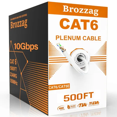 Vista 23 de Cable Ethernet de 10 pies para Cat6/Cat5E, 10 Gbps compatible con Cat8/Cat7, cable de red 24AWG para interiores y exteriores, entierro directo
