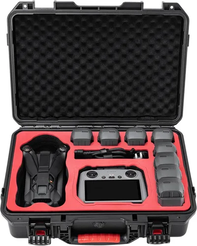 Vista 7 de Funda rígida impermeable para DJI Mavic 4 Pro Drone, almacenamiento perfecto para control remoto RC 2 o RC Pro, hasta 9 baterías, concentrador