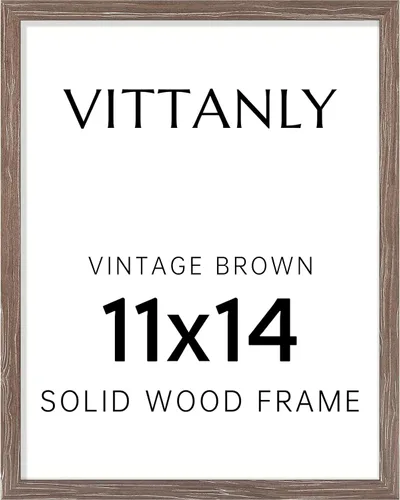 Vista 138 de Vittanly - Marco de fotos de 4 x 6 pulgadas de madera maciza con plexiglás, incluye paspartú de 3,5 x 5, para colgar en la pared o poner sobre una