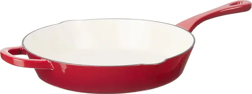 Vista 9 de Crock-Pot Sartén de hierro fundido esmaltado europeo de 10 pulgadas - rojo degradado