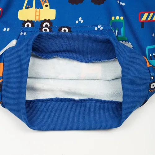 Vista 5 de NUBEEHOHO Sudadera con capucha para niño pequeño, sudadera de manga larga con estampado de dinosaurio y camión de bomberos, ropa de invierno