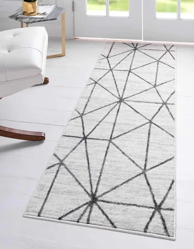 Vista 25 de Unique Loom Matrix Trellis Collection - Alfombra geométrica (2 pies x 6 pies 1 pulgada, azul/azul claro)