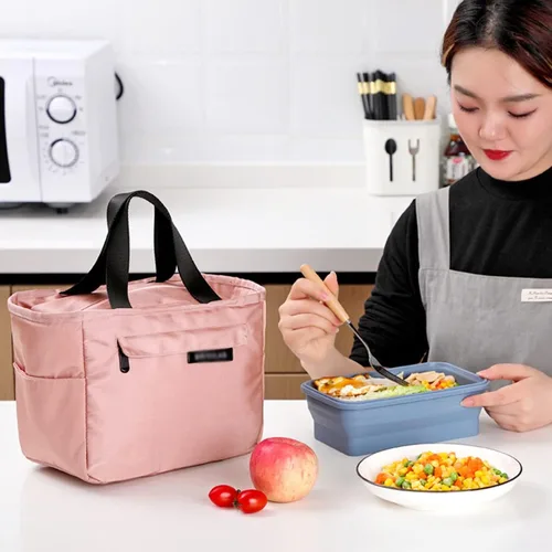 Vista 5 de Bolsa de almuerzo para adultos, bolsa térmica con aislamiento, bolsas de almuerzo reutilizables para mujeres/hombres para oficina, trabajo, picnic