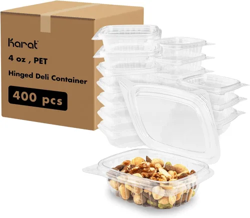 Vista 15 de Karat Recipientes pequeños con tapa de 8 onzas – 200 unidades para bayas, frutas, frutos secos y preparación de comidas caseras, recipientes