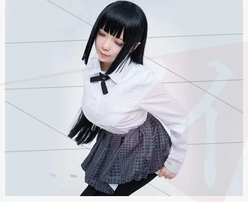 Vista 7 de Nuoqi Yumeko Jabami Compulsivo Gambler Anime Cosplay Disfraz Escuela Uniforme Conjunto Completo