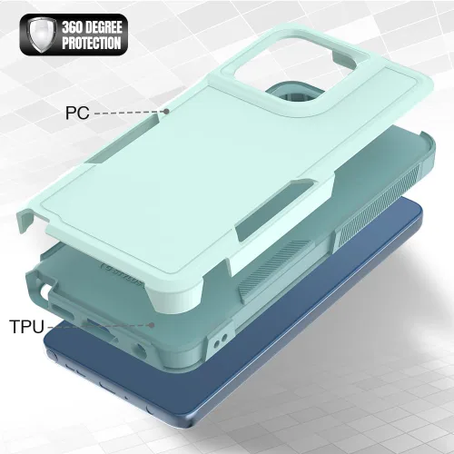 Vista 65 de Jeylly para Moto G Stylus 5G 2021 Funda con [2 Pack] Protector de Pantalla de Vidrio Templado, Protección Grado Militar Anti-Arañazos, Funda A