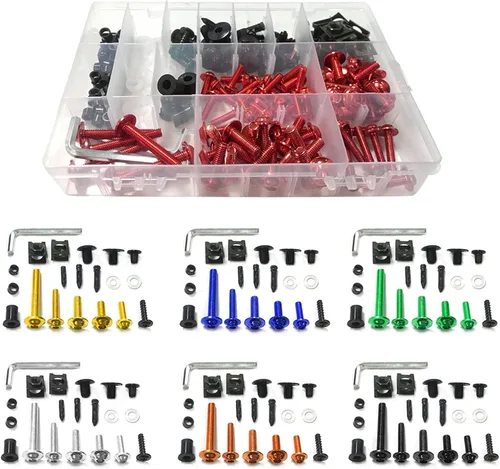 Vista 2 de Kits de carrocería 195 piezas de tornillos de fijación de pernos de carenado para Yamaha R1 R6 R3 FZ1 FZ6 FZ8 FZ8 FZ07 FZ09 MT03 MT07 MT09 MT10 XJ6