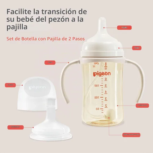 Vista 10 de Pigeon Nurture & Nest - Juego de biberones con pajita de 2 pasos, 1 paquete