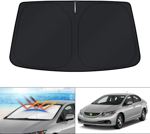 Vista 56 de KUST - Parasol plegable para parabrisas para BMW X1 E84, accesorios 2011 2012 2013 2014 2015, protector de visera de sol ajustable que bloquea