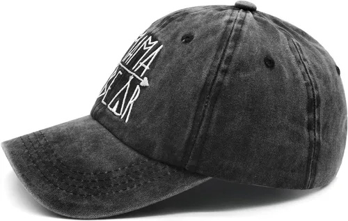 Vista 3 de Gorra de béisbol bordada para mujer, diseño vintage de mezclilla desgastada