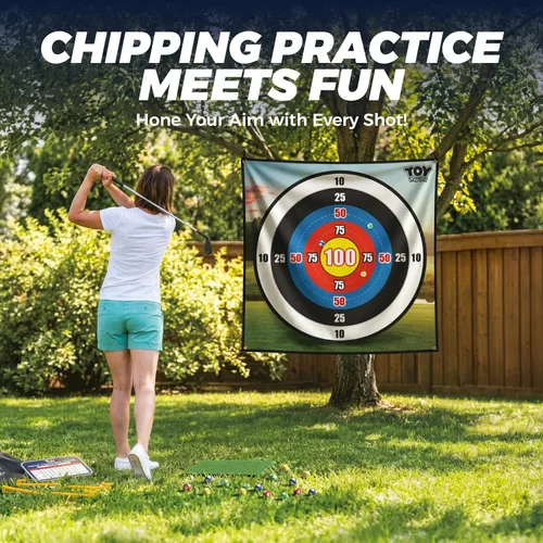 Vista 2 de TOY Life Chipping - Tapetes de práctica de golf, juego de golf, tapete de entrenamiento para interiores y exteriores, para adultos, familia, niños