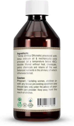 Vista 2 de Herbsforever Aceite Amla – Mima y nutre tu cabello – Goodness of Amla – Aceite premium prensado en frío – Sin OMG, orgánico, vegano – 7.1 fl oz