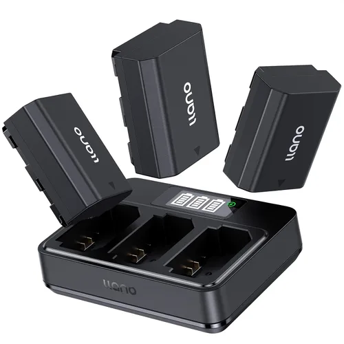 Vista 10 de llano Batería NP-FZ100 de 2400 mAh, paquete de 2 con cargador rápido dual