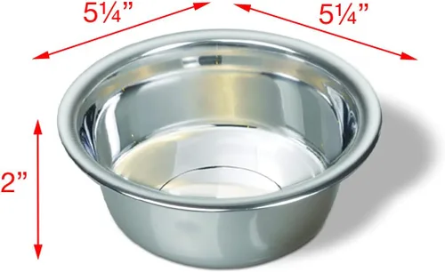 Vista 3 de Van Ness Pets Tazón pequeño y ligero de acero inoxidable para perros, plato de 16 OZ para comida y agua