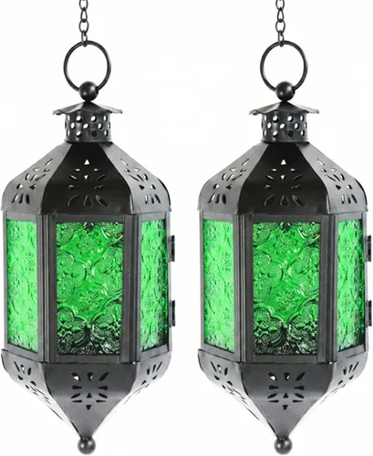 Vista 27 de Vela Lanterns Farol portavelas decorativo marroquí colgante de 11.5 pulgadas, portavelas para interiores y exteriores, para patio, porche, ramadán