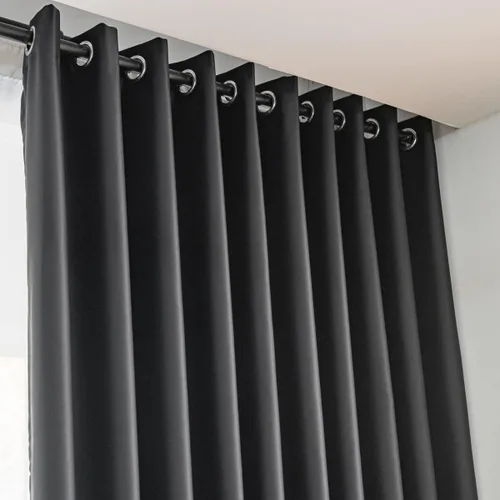 Vista 5 de Cortinas opacas 100% negras para ventana para dormitorio, 63 pulgadas de largo, juego de 2 paneles con ojales, cortinas opacas con ojales, ahorro