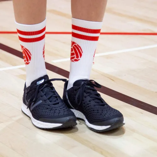 Vista 6 de ChalkTalkSPORTS Calcetines de voleibol de alto rendimiento Pelota clásica Jóvenes y adultos Varios colores Calcetines de voleibol a media