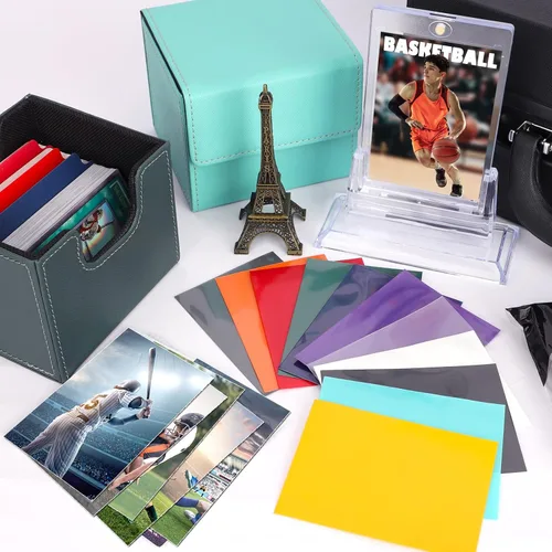 Vista 6 de 100 fundas mate para tarjetas de colección, fundas protectoras de tamaño estándar, protectores de mazo de cartas para tarjetas de béisbol, tarjetas