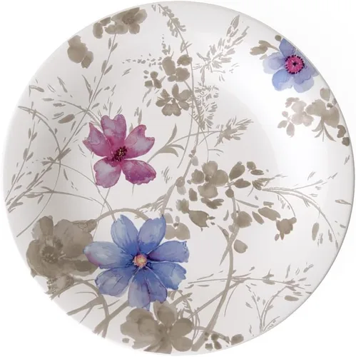 Vista 9 de Villeroy & Boch Mariefleur Gris Basic Breakfast - Plato redondo de porcelana premium con una decoración de flores juguetona, apto para lavavajillas